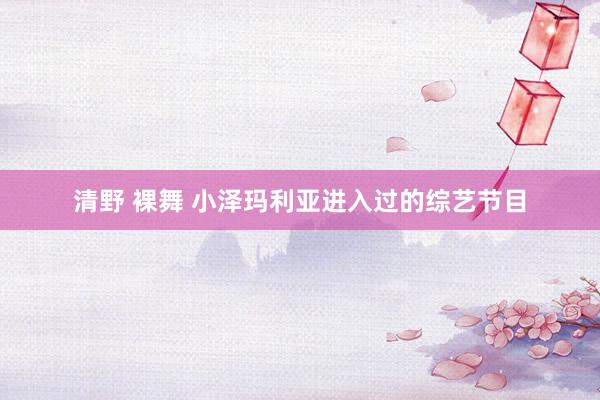 清野 裸舞 小泽玛利亚进入过的综艺节目