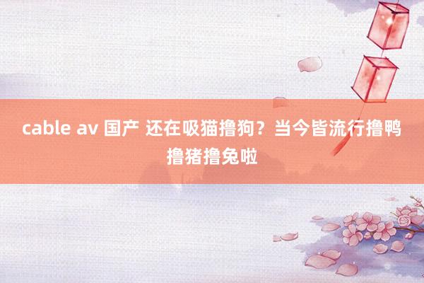 cable av 国产 还在吸猫撸狗？当今皆流行撸鸭撸猪撸兔啦