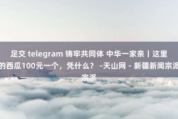 足交 telegram 铸牢共同体 中华一家亲丨这里的西瓜100元一个，凭什么？ -天山网 - 新疆新闻宗派