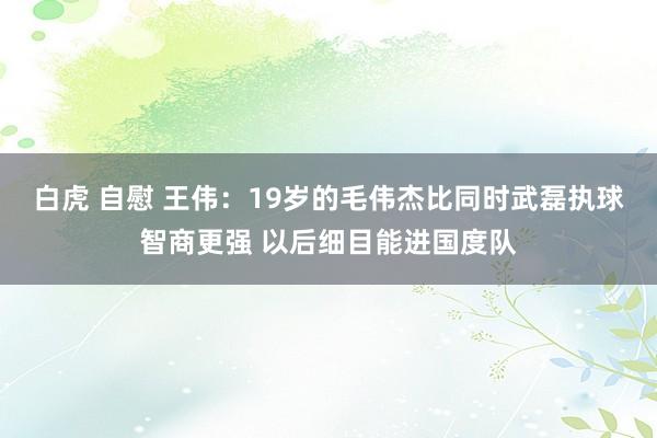 白虎 自慰 王伟：19岁的毛伟杰比同时武磊执球智商更强 以后细目能进国度队